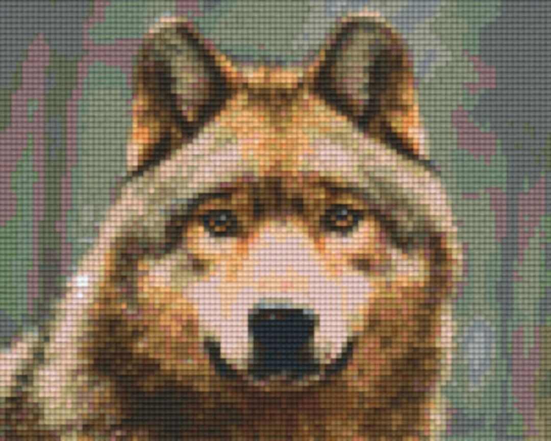 Wolf Four [4] Baseplate PixelHobby Mini-mosaic Art Kit image 0